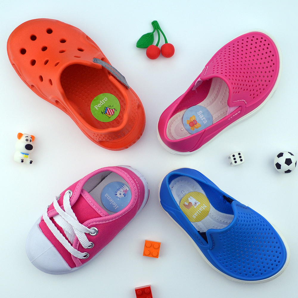 Etiquetas Escolares para Calçados Etiqueta para calçados ilustrada MeuNominho personalizada com nome