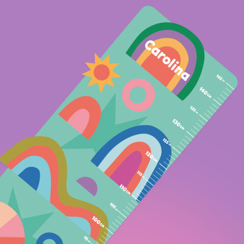 Regua de Crescimento Adesiva Arco-Íris