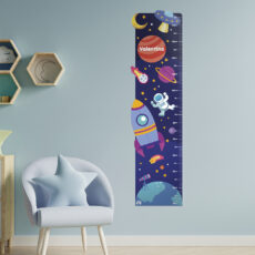 Regua de Crescimento Adesiva Espaço Sideral Cores