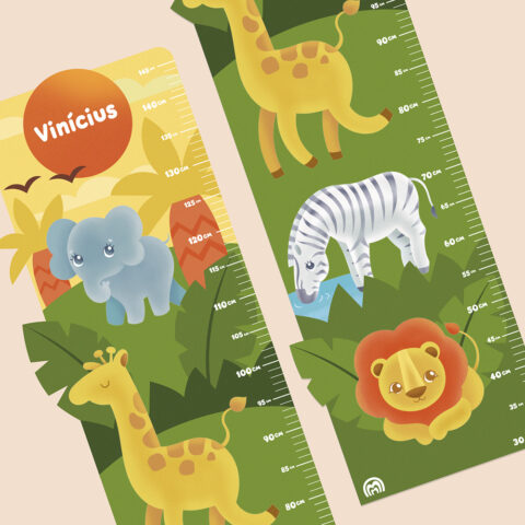 Regua de Crescimento Adesiva Safari