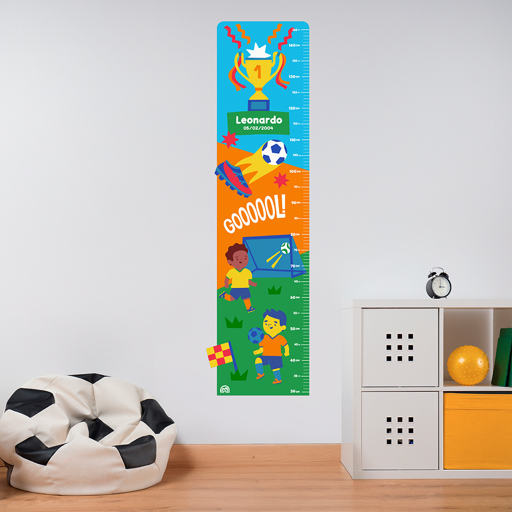 Regua de Crescimento Adesiva Futebol